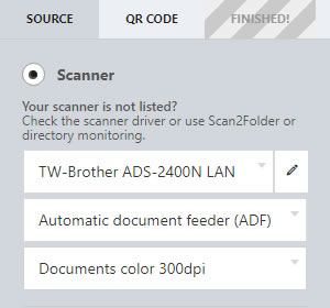 Scan using the standard way